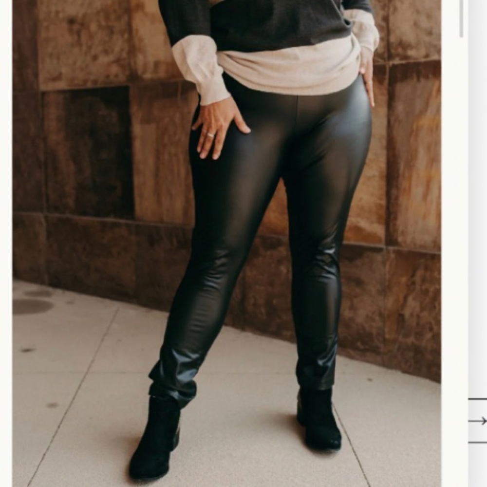 X-two Tight Fit Faux Leather Plus Size Pants Size 22/24